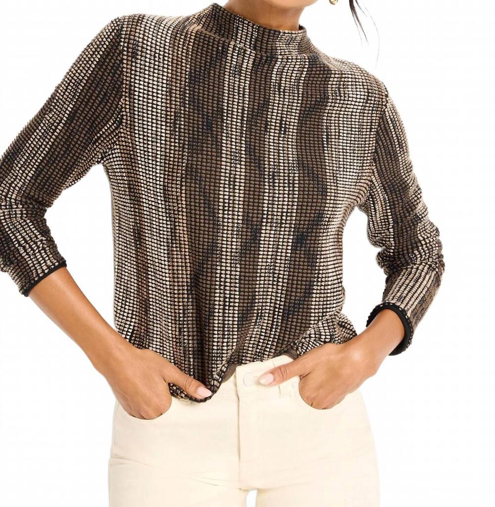NEW NIC + ZOE ombre pixel knit sweater in neutral mutli